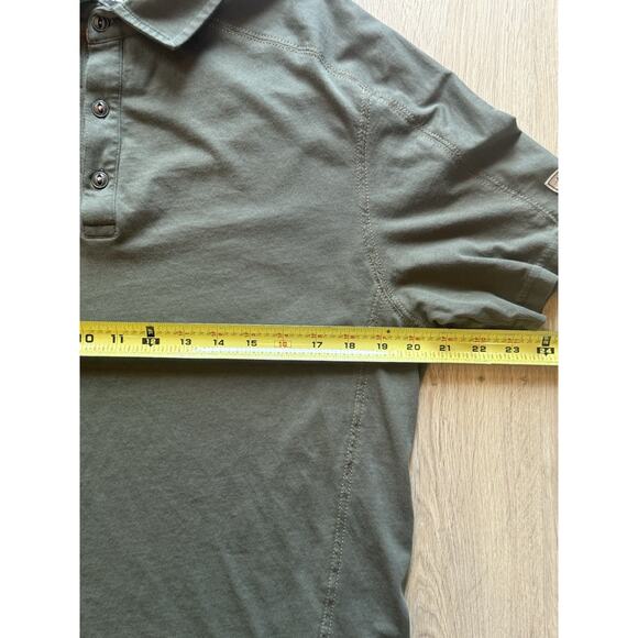 Kuhl Wildfibre Green Polo Shirt Short Sleeve Outdoors Hiking 7242 Men's Size L - Picture 8 of 10
